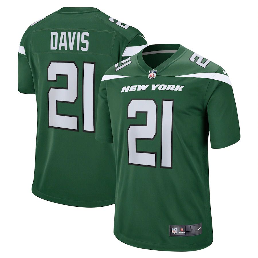 Men New York Jets #21 Ashtyn Davis Nike Gotham Green Game Player NFL Jersey